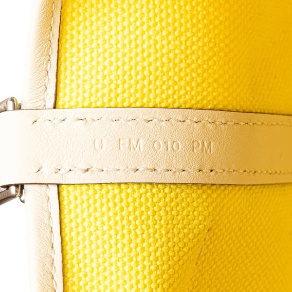 Pre-owned Hermès Toile Goeland and Swift Cargo Picotin Lock 18 Yellow