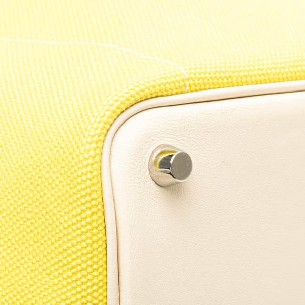 Pre-owned Hermès Toile Goeland and Swift Cargo Picotin Lock 18 Yellow