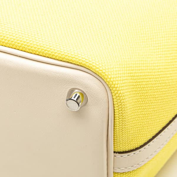 Pre-owned Hermès Toile Goeland and Swift Cargo Picotin Lock 18 Yellow