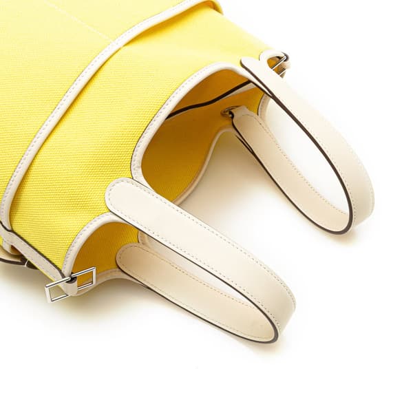 Pre-owned Hermès Toile Goeland and Swift Cargo Picotin Lock 18 Yellow