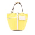 Miniatyrbild 1 av 10: Pre-owned Hermès Toile Goeland and Swift Cargo Picotin Lock 18 Yellow