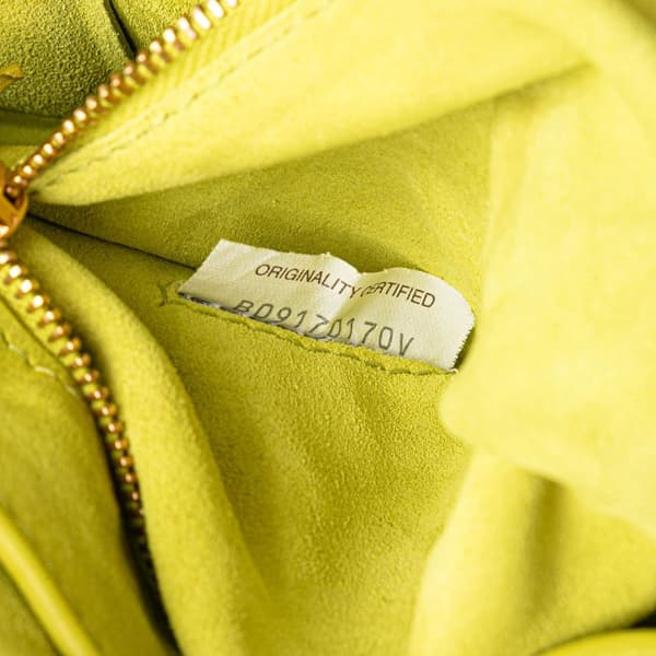 Pre-owned Bottega Veneta Suede Intrecciato Padded Chain Cassette Satchel Yellow