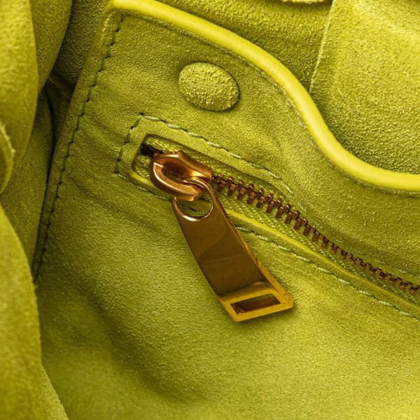 Pre-owned Bottega Veneta Suede Intrecciato Padded Chain Cassette Satchel Yellow