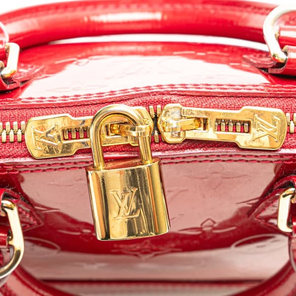 Pre-owned Louis Vuitton Monogram Vernis Alma BB Red