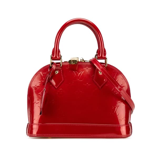 Pre-owned Louis Vuitton Monogram Vernis Alma BB Red