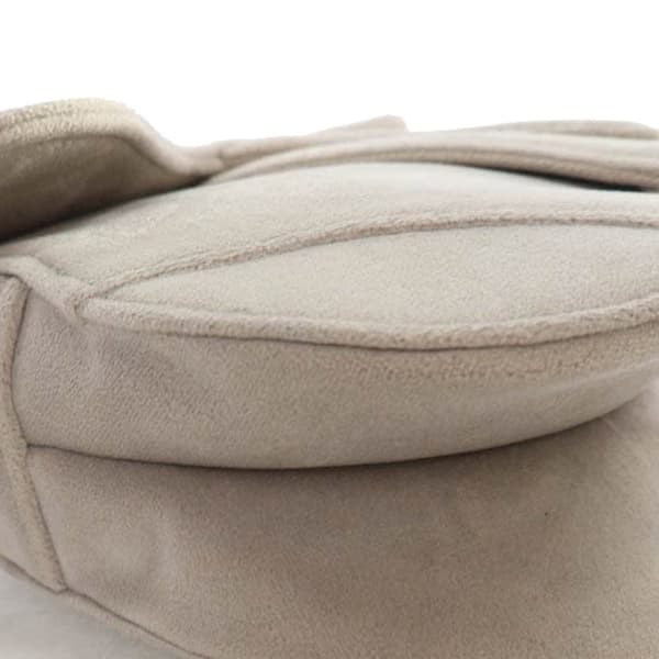 Pre-owned Dior Mini Velvet Crystal Embellished Saddle Gray