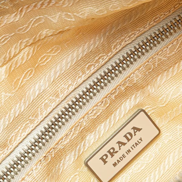 Pre-owned Prada Tessuto Satchel White