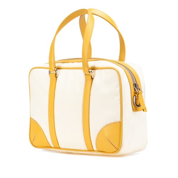 Pre-owned Prada Tessuto Satchel White