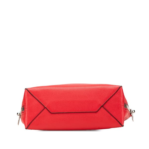 Pre-owned Balenciaga Mini Leather Papier A6 Zip Around Satchel Red