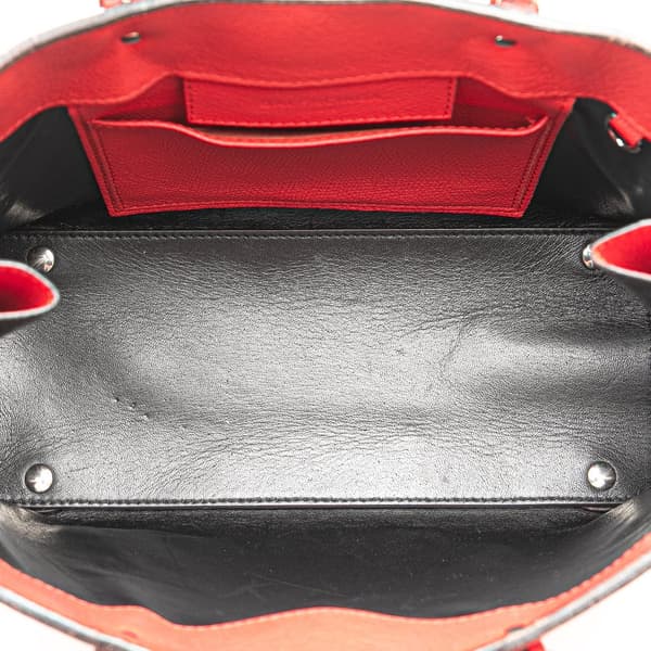 Pre-owned Balenciaga Mini Leather Papier A6 Zip Around Satchel Red
