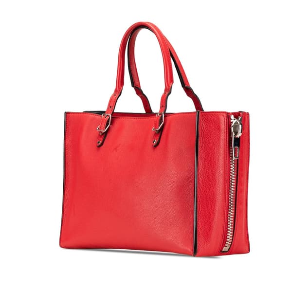 Pre-owned Balenciaga Mini Leather Papier A6 Zip Around Satchel Red