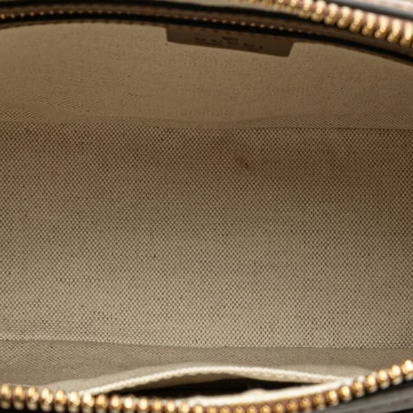 Pre-owned Gucci Small GG Supreme Horsebit 1955 Satchel Brown