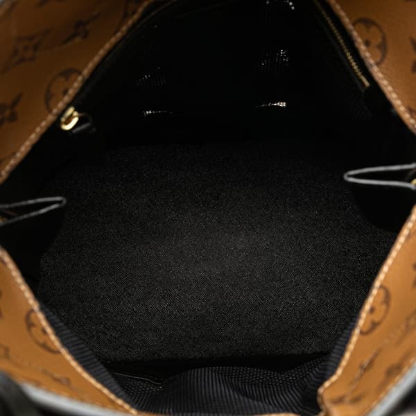 Pre-owned Louis Vuitton Monogram Reverse Tressage Tote MM Brown