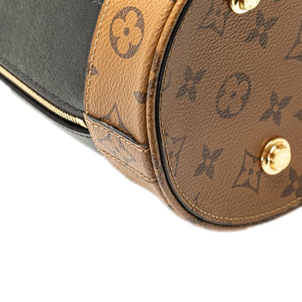 Pre-owned Louis Vuitton Monogram Reverse Tressage Tote MM Brown
