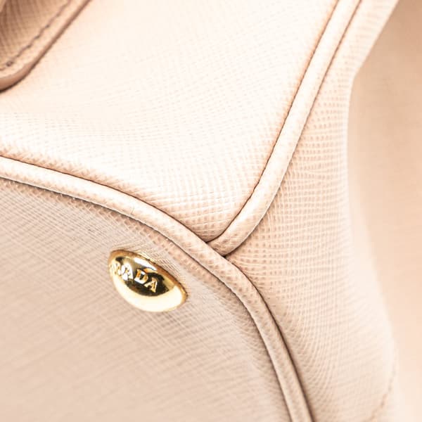 Pre-owned Prada Saffiano Lux Front Pocket Galleria Double Zip Satchel Pink