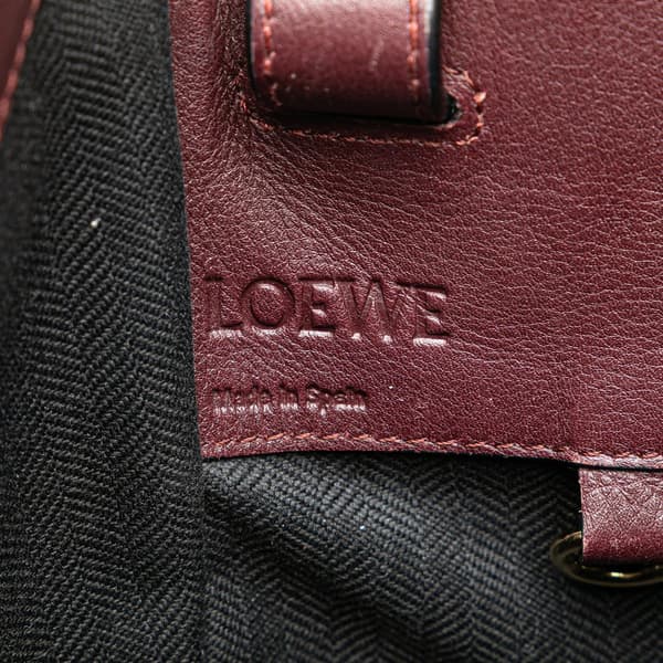 Pre-owned LOEWE Small Bicolor Calfskin Hammock Bag Red