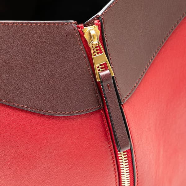 Pre-owned LOEWE Small Bicolor Calfskin Hammock Bag Red