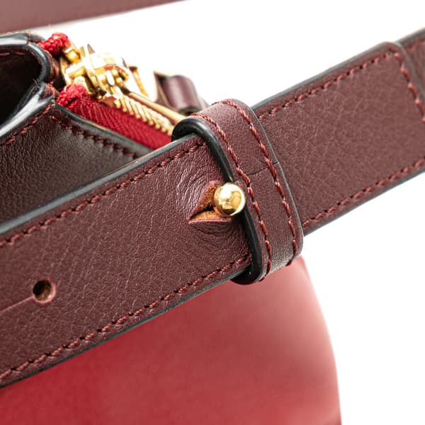 Pre-owned LOEWE Small Bicolor Calfskin Hammock Bag Red