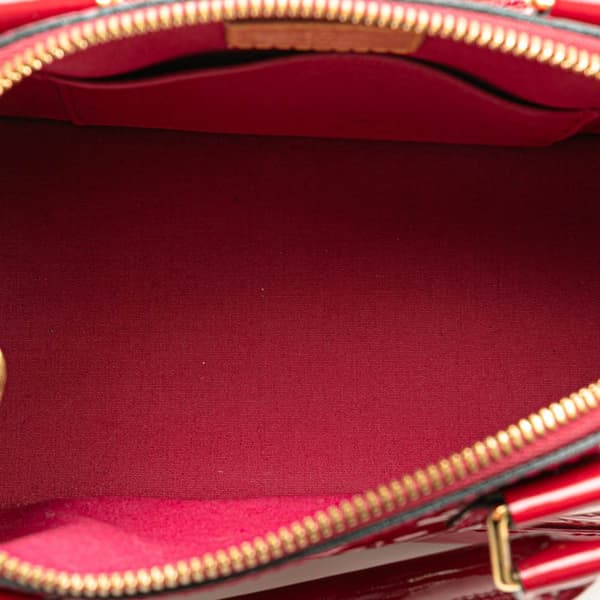 Pre-owned Louis Vuitton Monogram Vernis Alma BB Red