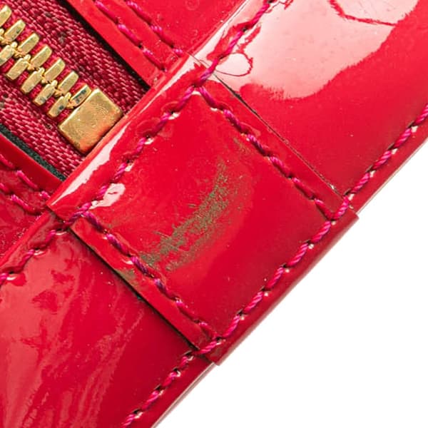 Pre-owned Louis Vuitton Monogram Vernis Alma BB Red