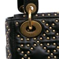 Miniatyrbild 7 av 10: Pre-owned Dior Mini Lambskin Cannage Studded Supple Lady Dior Black