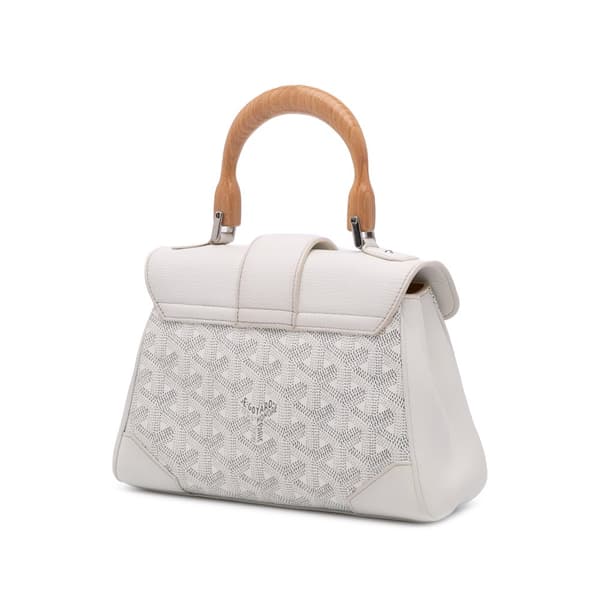 Pre-owned Goyard Mini Goyardine Saigon Souple White