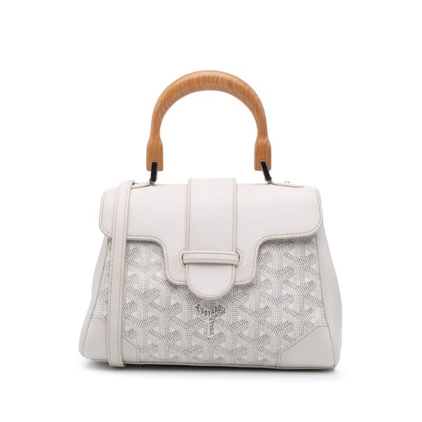 Pre-owned Goyard Mini Goyardine Saigon Souple White