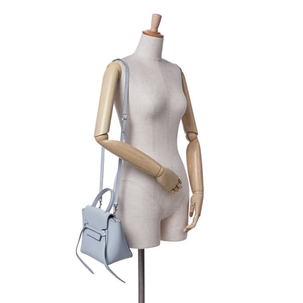 Pre-owned Celine Nano Grained Calfskin Belt Bag Gray