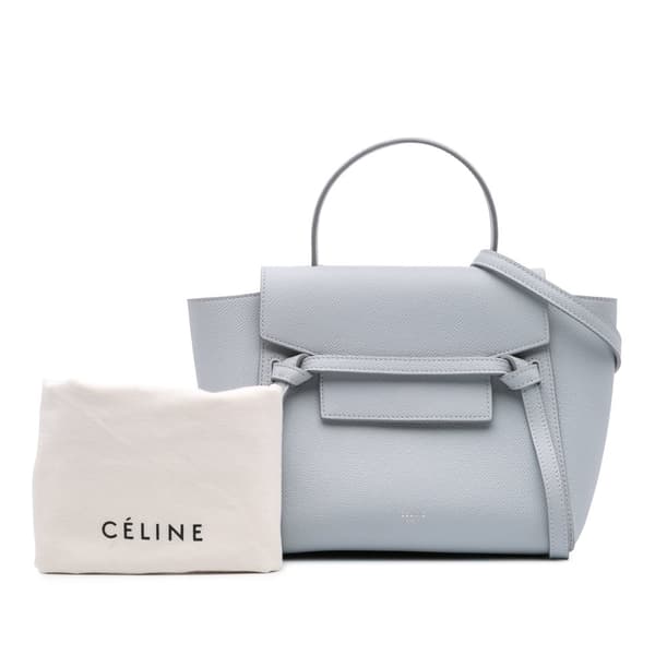 Pre-owned Celine Nano Grained Calfskin Belt Bag Gray