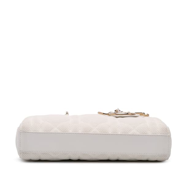 Pre-owned Dior Medium Technical Fabric Macrocannage Lady D Joy White