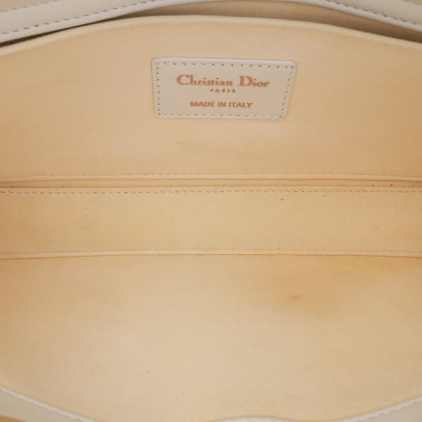 Pre-owned Dior Medium Technical Fabric Macrocannage Lady D Joy White