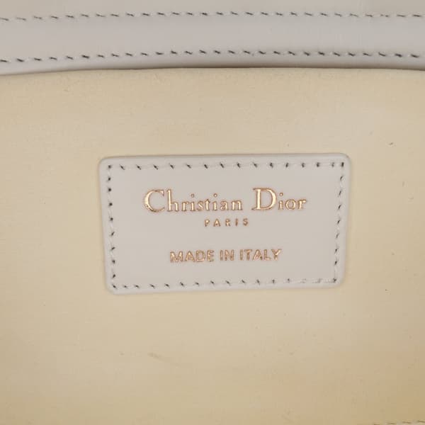 Pre-owned Dior Medium Technical Fabric Macrocannage Lady D Joy White