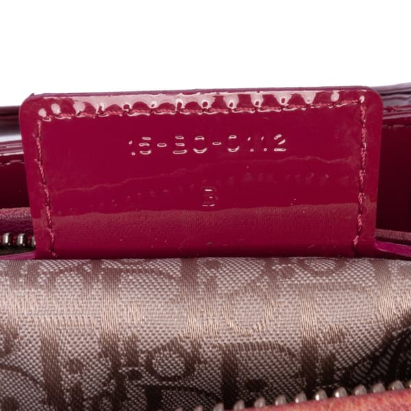 Pre-owned Dior Large Patent Cannage Lady Dior Pink