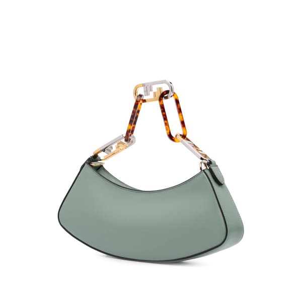 Pre-owned Fendi Leather O'lock Swing Satchel Green