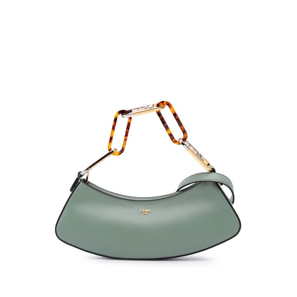 Pre-owned Fendi Leather O'lock Swing Satchel Green