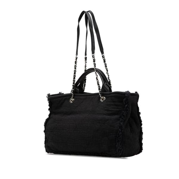 Pre-owned Chanel Medium CC Double Face Deauville Tote Black