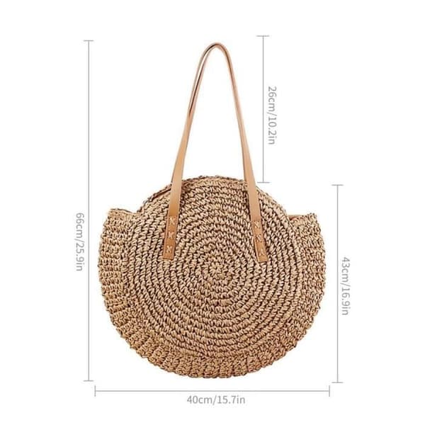 Strandväska - UMIWE - Lätt kaffe - Halm - 40x43cm - Dam