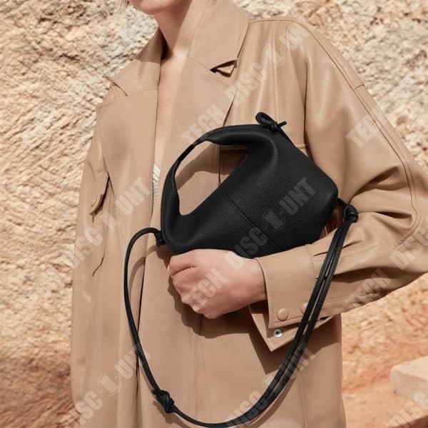 TD® Bento-väska i äkta läder Rope Knot One Shoulder Chain Bag Dubbel Crossbody Damväska Nisch Mode Design Handväska