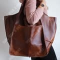 Miniatyrbild 4 av 4: TD® New Fashion Retro Enkel storväska Mjukt läder Stor kapacitet En axel Bärbar Tote Hink Big Bag