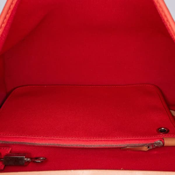 Pre-owned Hermès Toile Herbag Zip 31 Orange