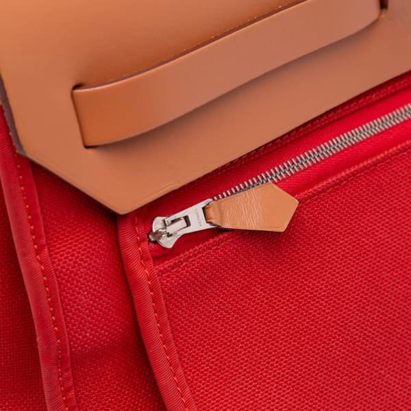 Pre-owned Hermès Toile Herbag Zip 31 Orange