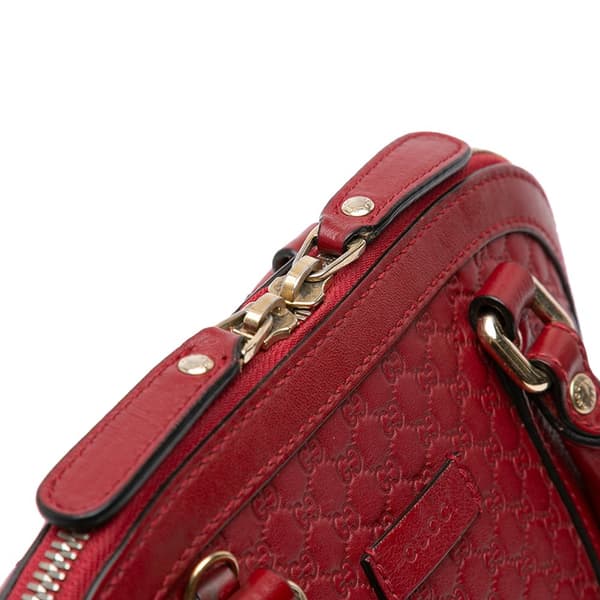 Pre-owned Gucci Mini Microguccissima Dome Satchel Red