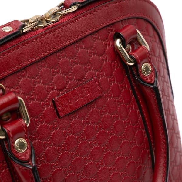 Pre-owned Gucci Mini Microguccissima Dome Satchel Red