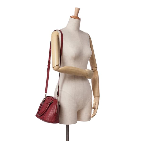 Pre-owned Gucci Mini Microguccissima Dome Satchel Red