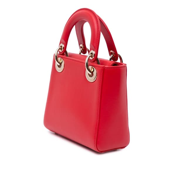 Pre-owned Dior Niki De Saint Phalle Mini Calfskin Lady Dior Red