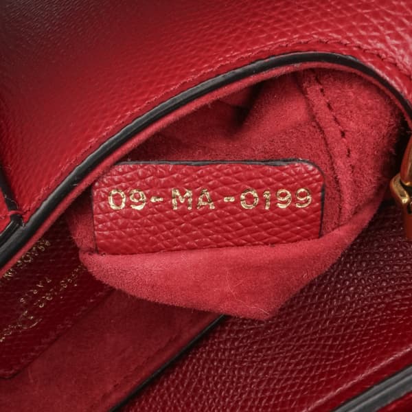 Pre-owned Dior Mini Grained Calfskin Saddle Red