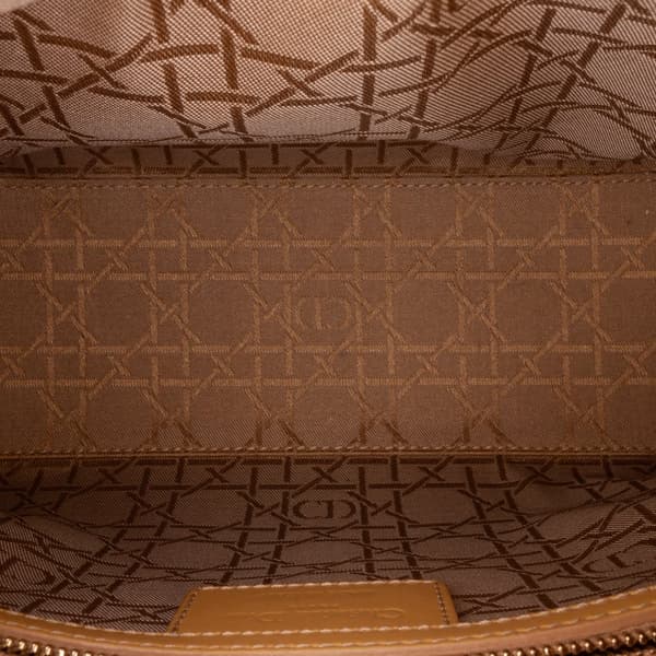 Pre-owned Dior Medium Patent Cannage Lady Dior Brown