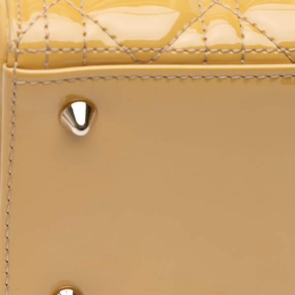 Pre-owned Dior Medium Patent Cannage Lady Dior Brown