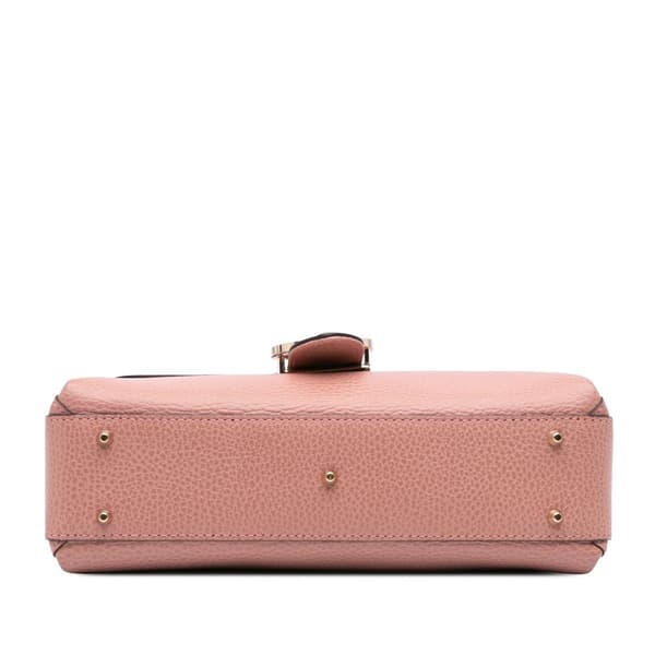Pre-owned Gucci Small Dollar Leather Interlocking G Satchel Pink