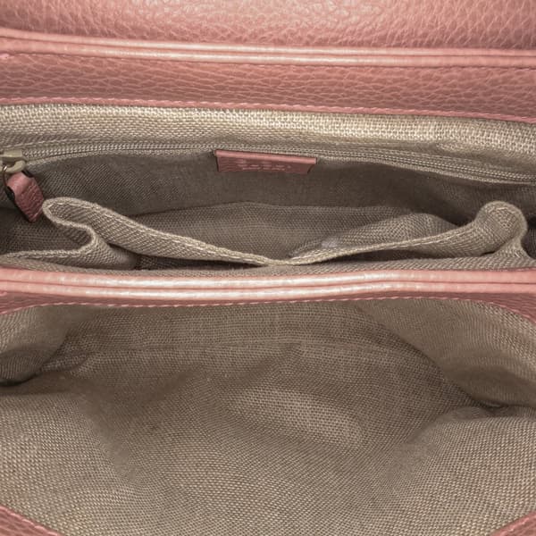 Pre-owned Gucci Small Dollar Leather Interlocking G Satchel Pink